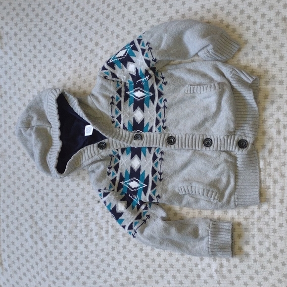 Gorgeous, Super Warm Button-Up Sweater with Hood - Picture 1 of 5